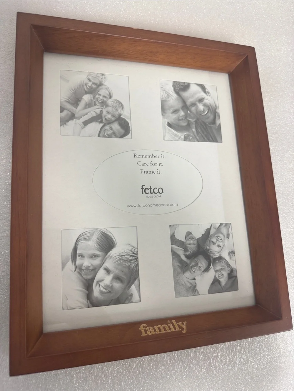 Fetco Wooden Multi-Photo Frame in Warm Brown 8x10 angled frame
